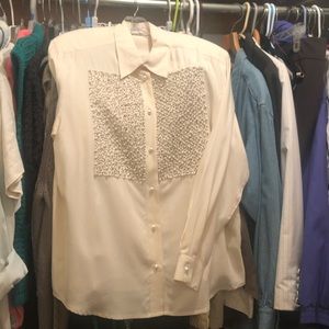Madeleine button down cream shirt